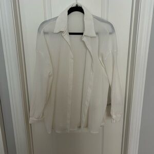 White sheer beach cover up